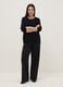 Black viscose blend regular fit cardigan with buttons_0