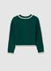 Girls' Regular Fit Green Pure Cotton Sweater_4