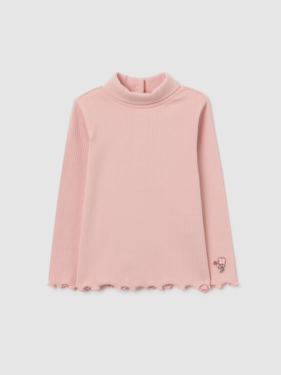 Girls' pink stretch cotton t-shirt_0