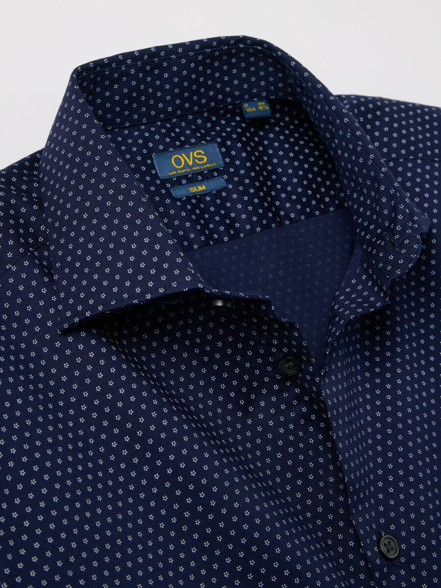 Slim-fit shirt with micro pattern_5
