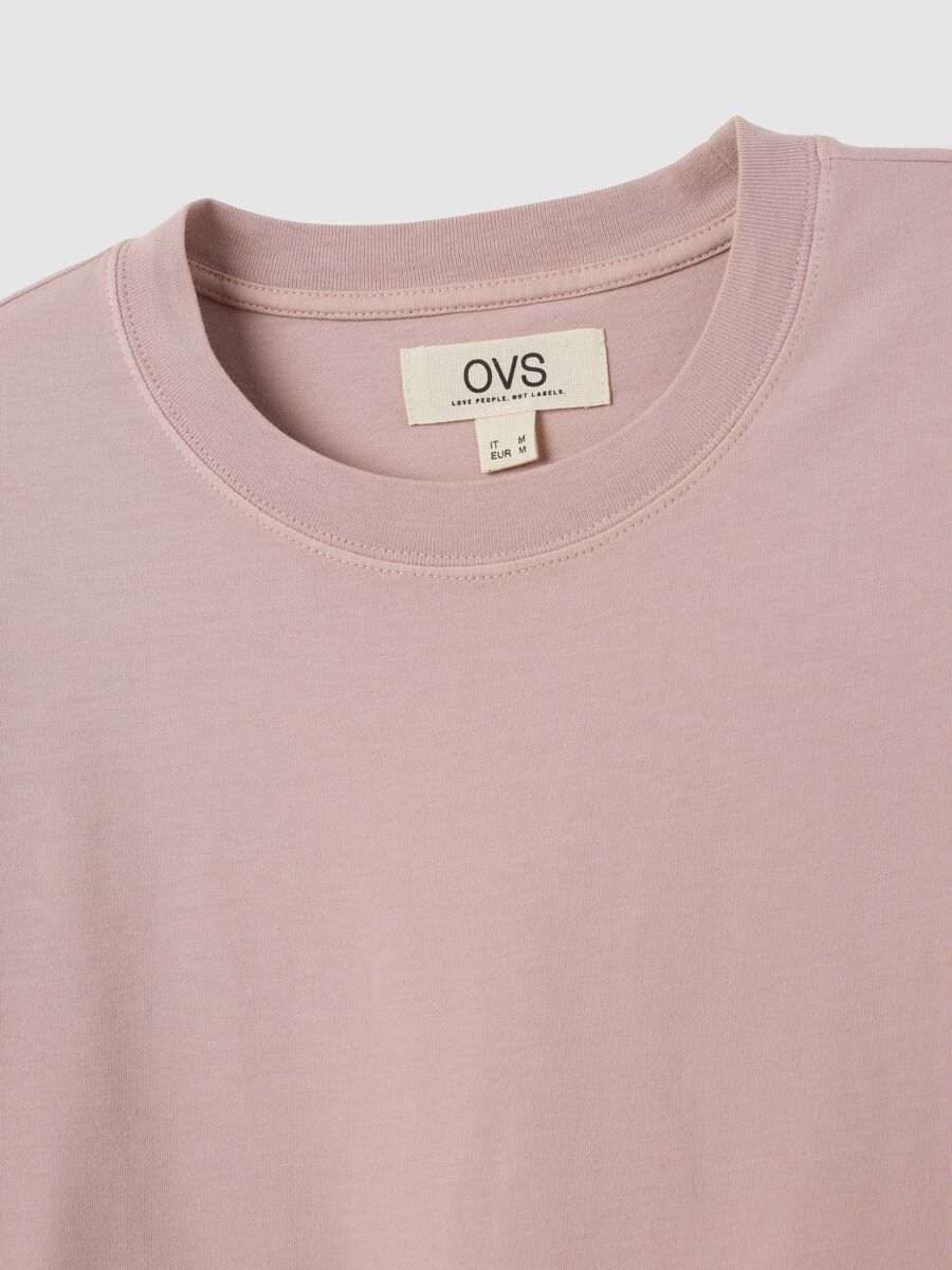 Pink regular fit pure cotton T-shirt_5