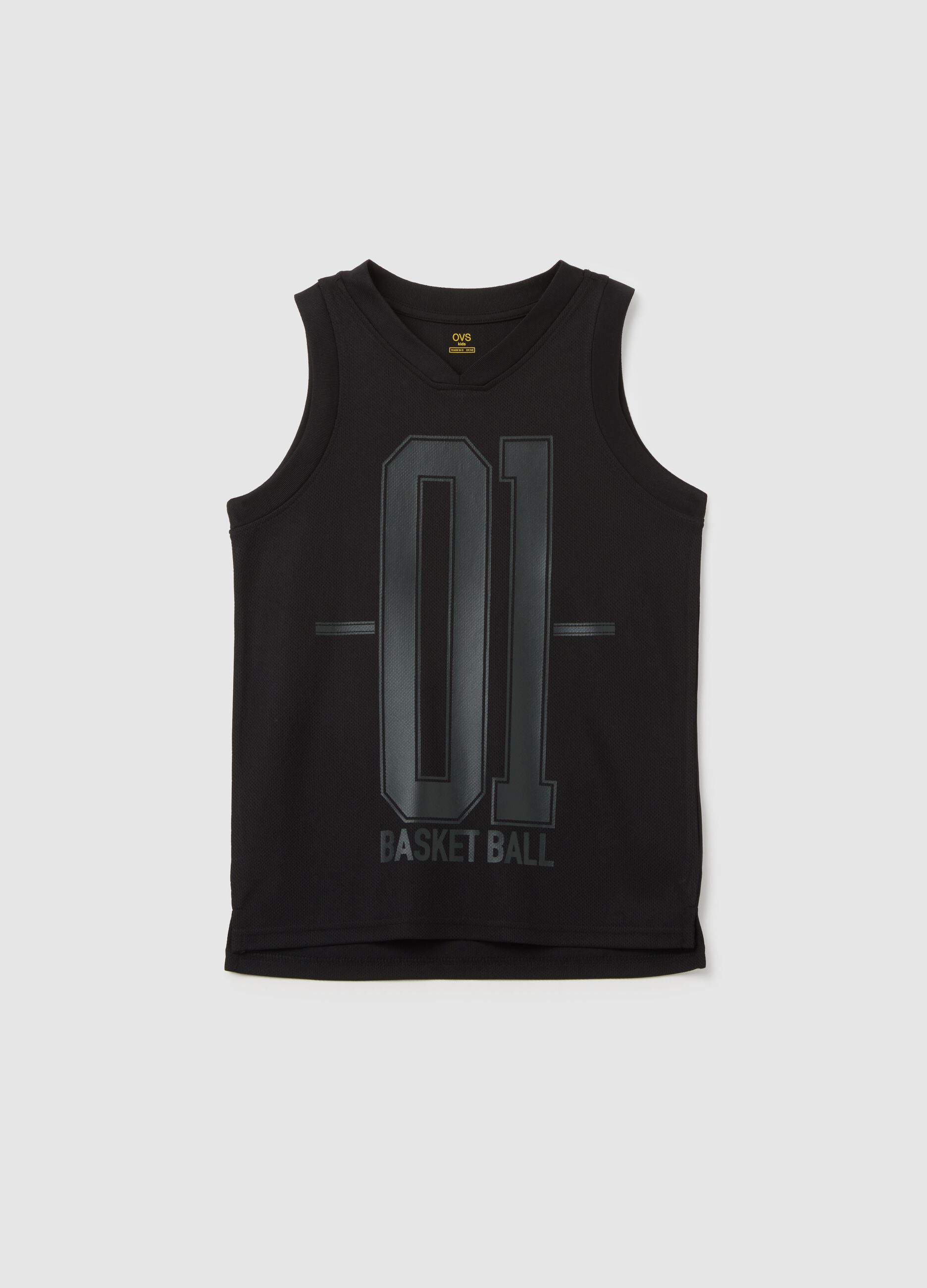 Boys' Sleeveless Black Regular Fit Top