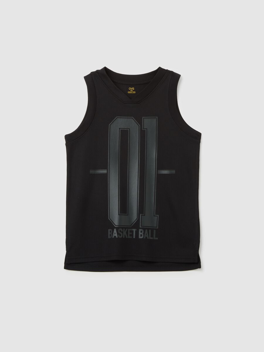Boys' Sleeveless Black Regular Fit Top_3