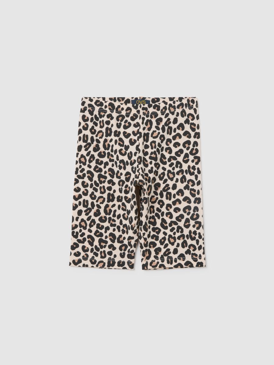 Girls' multicolor skinny fit cotton shorts_0