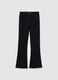 Girls' Black Stretch Cotton Flare Treggings_0