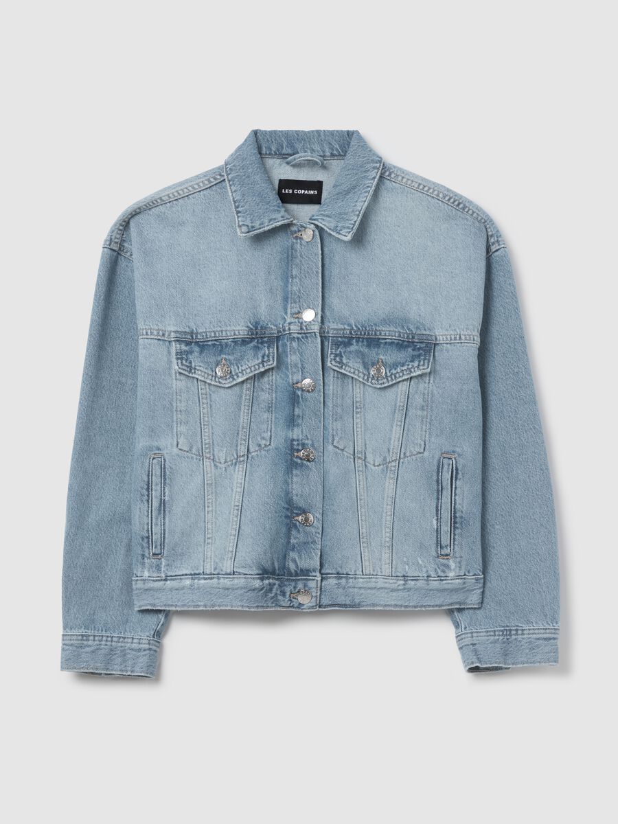 Short jacket in acid wash denim_4