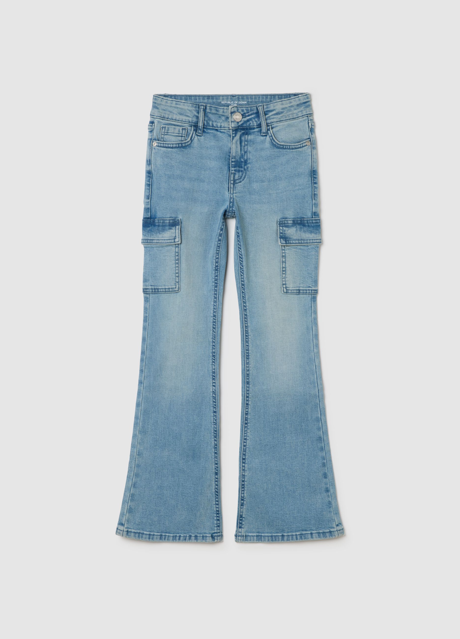 Girls' denim flare jeans