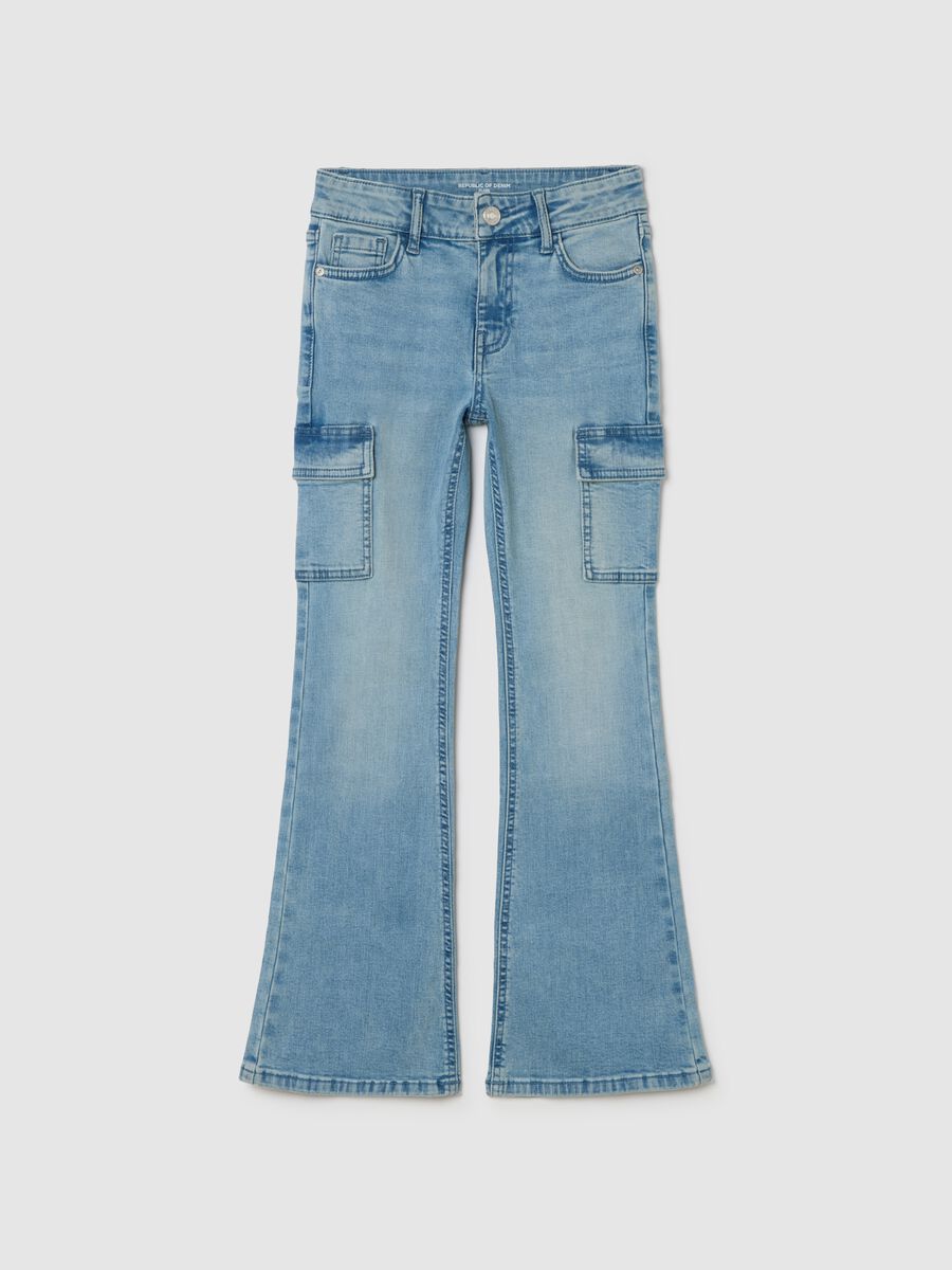 Girls' denim flare jeans_0