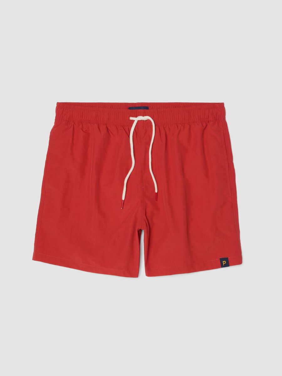 Boxer da mare rossi con vita elasticizzata e coulisse_0