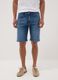 Blue stretch cotton Bermuda shorts_1