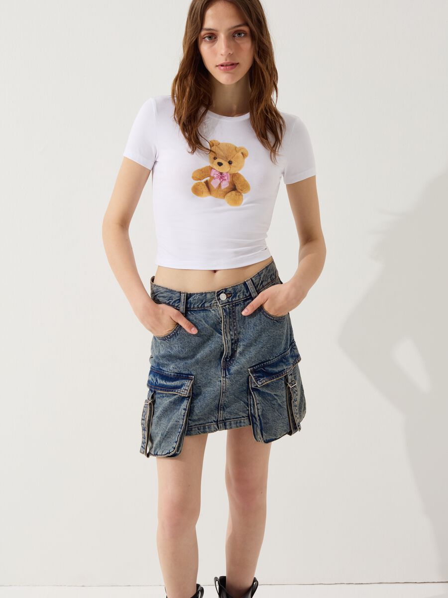 Printed cotton stretch T-shirt_1