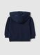 Blue pure cotton hoodie for kids with regular fit and zip_1