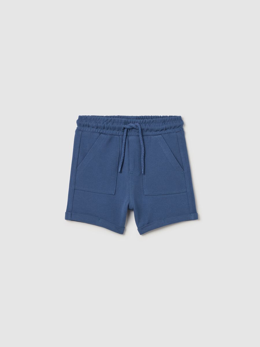 Piquet Bermuda shorts with drawstring_0