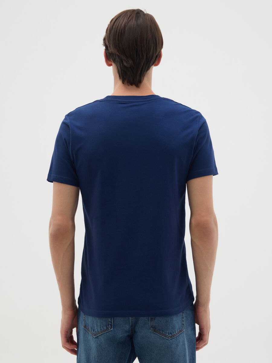 Men's pure cotton blue T-shirt with Superman logo_3