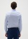 Men's pure cotton blue slim fit easy iron shirt_1