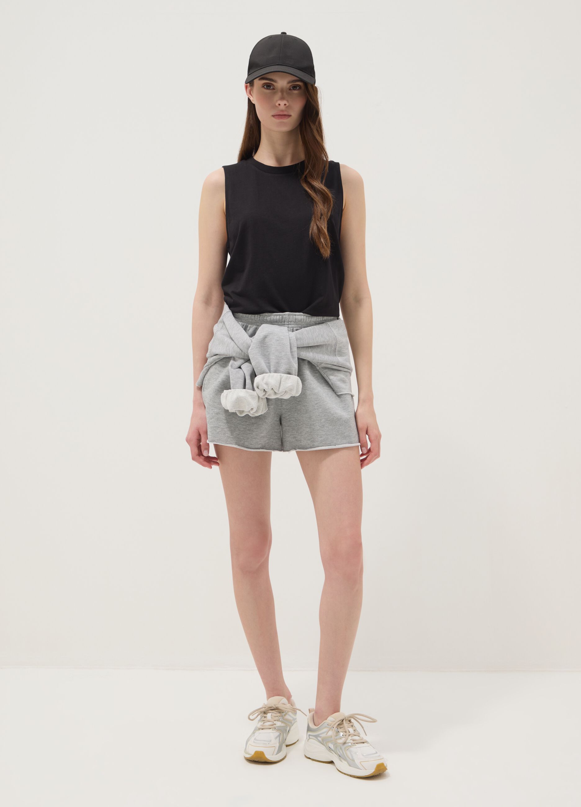 Black pure cotton tank top
