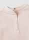 Orange organic cotton T-shirt with sequin slogan for baby girl_3