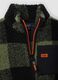 Green and black check sherpa sweatshirt with zip, oversized fit_2
