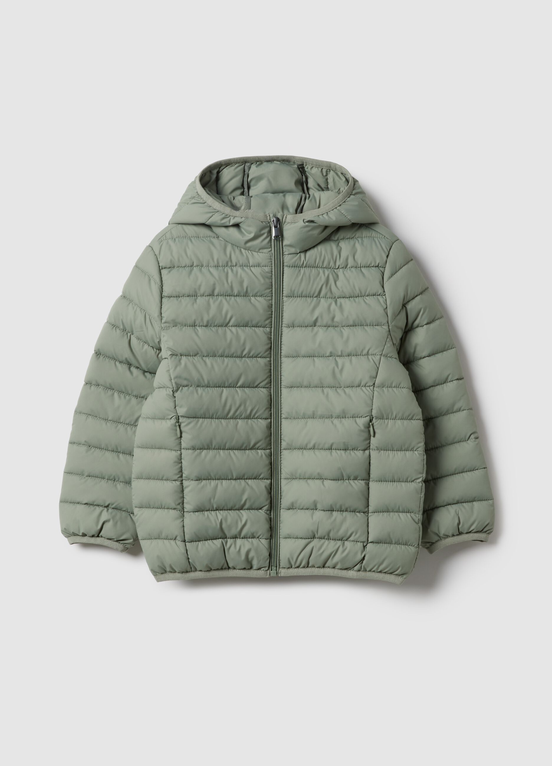 Water repellent kids' regular fit padded green jacket