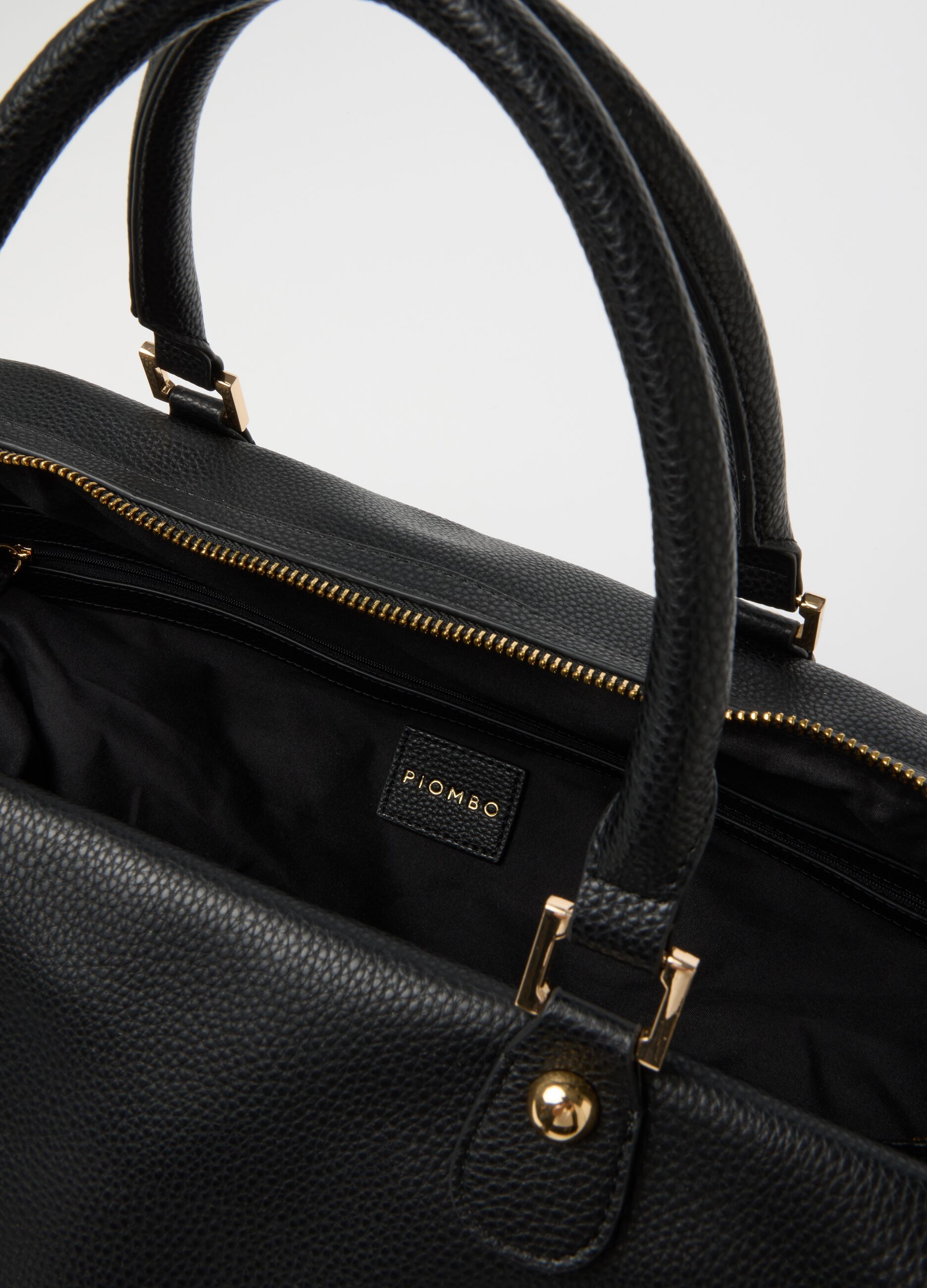Elegant black bag with handles