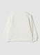 White pure cotton sweatshirt with crew neck and print_1