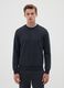 Black cotton blend sweatshirt regular fit_0