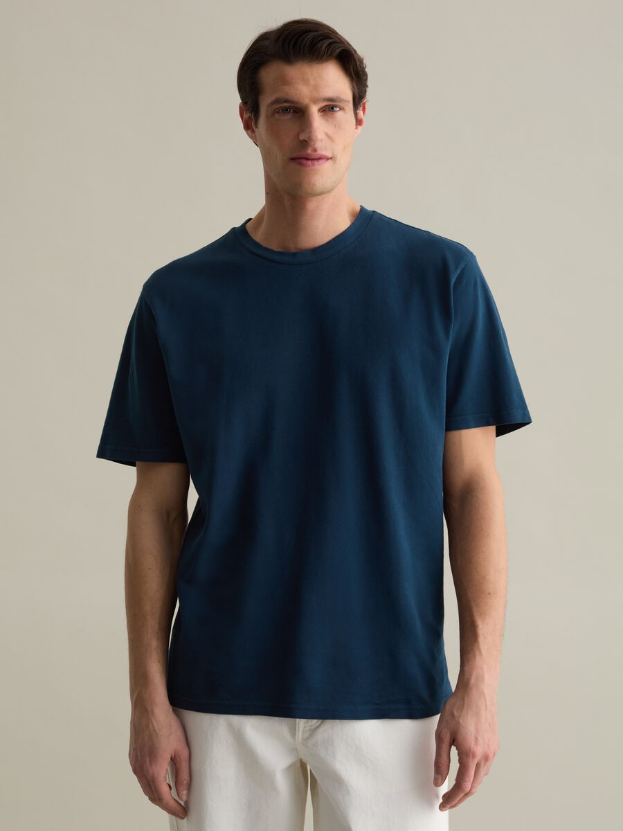 Solid colour cotton T-shirt_0