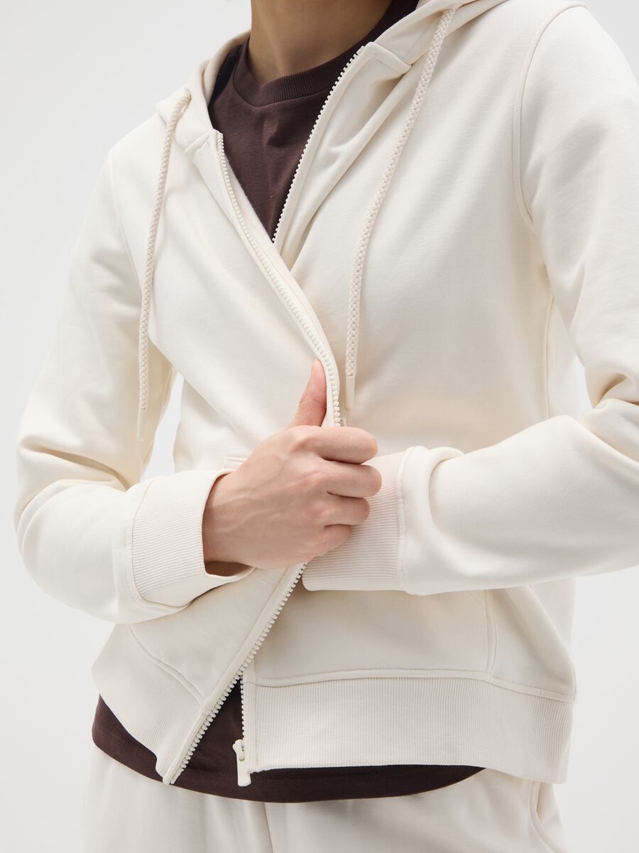 White cotton blend sweatshirt regular fit_3