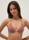 Pink metallic crochet triangle bikini top_0