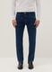 Blue cotton blend trousers with regular fit_1