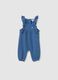 Baby girl's blue cotton dungarees with regular fit_0