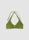 Green triangle bikini top in stretch fabric_4