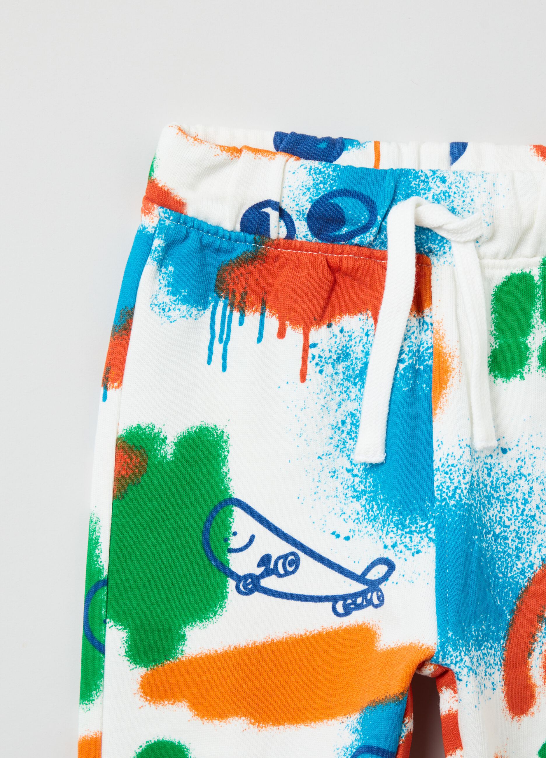 Joggers in felpa con coulisse e stampa _2