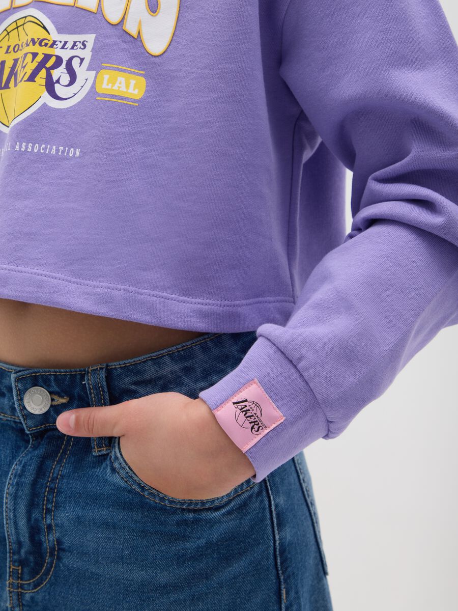Felpa viola crop con cappuccio NBA Los Angeles Lakers _2