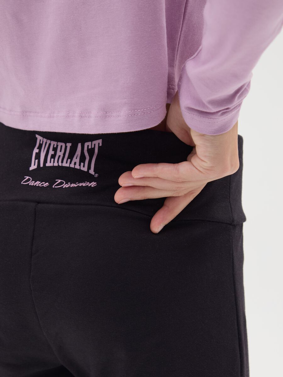 Leggings flare neri da ragazze in cotone elasticizzato_2