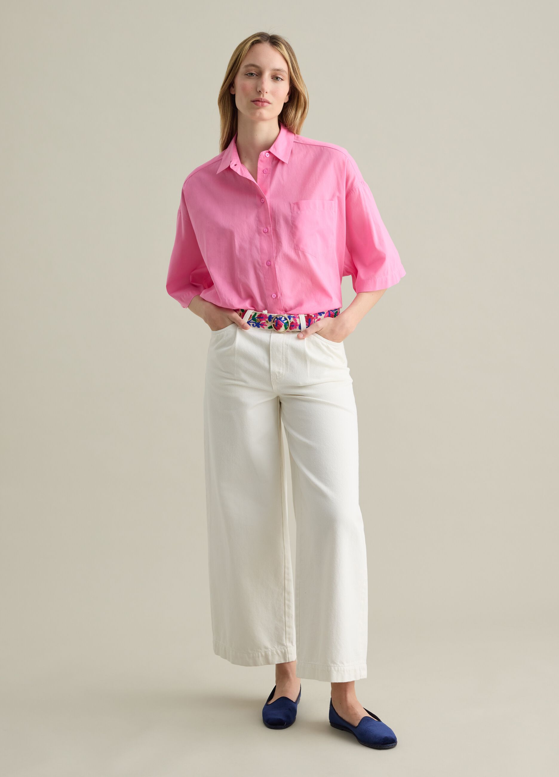 Camicia azzurra in puro cotone