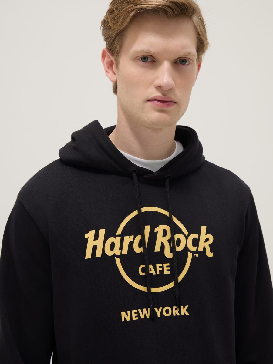 Felpa in puro cotone nera regular fit Hard Rock Cafe NY_3