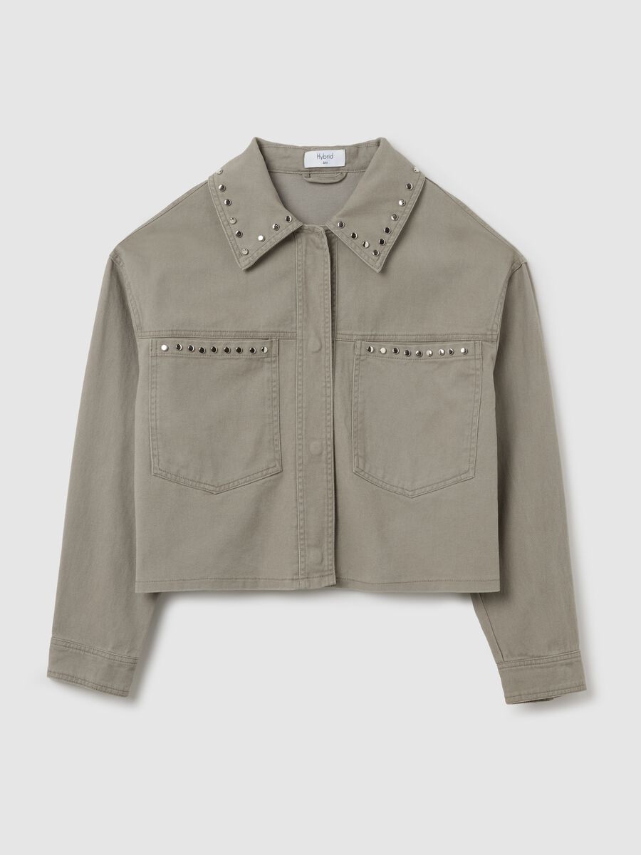 Grey jacket in cotton with studs_4
