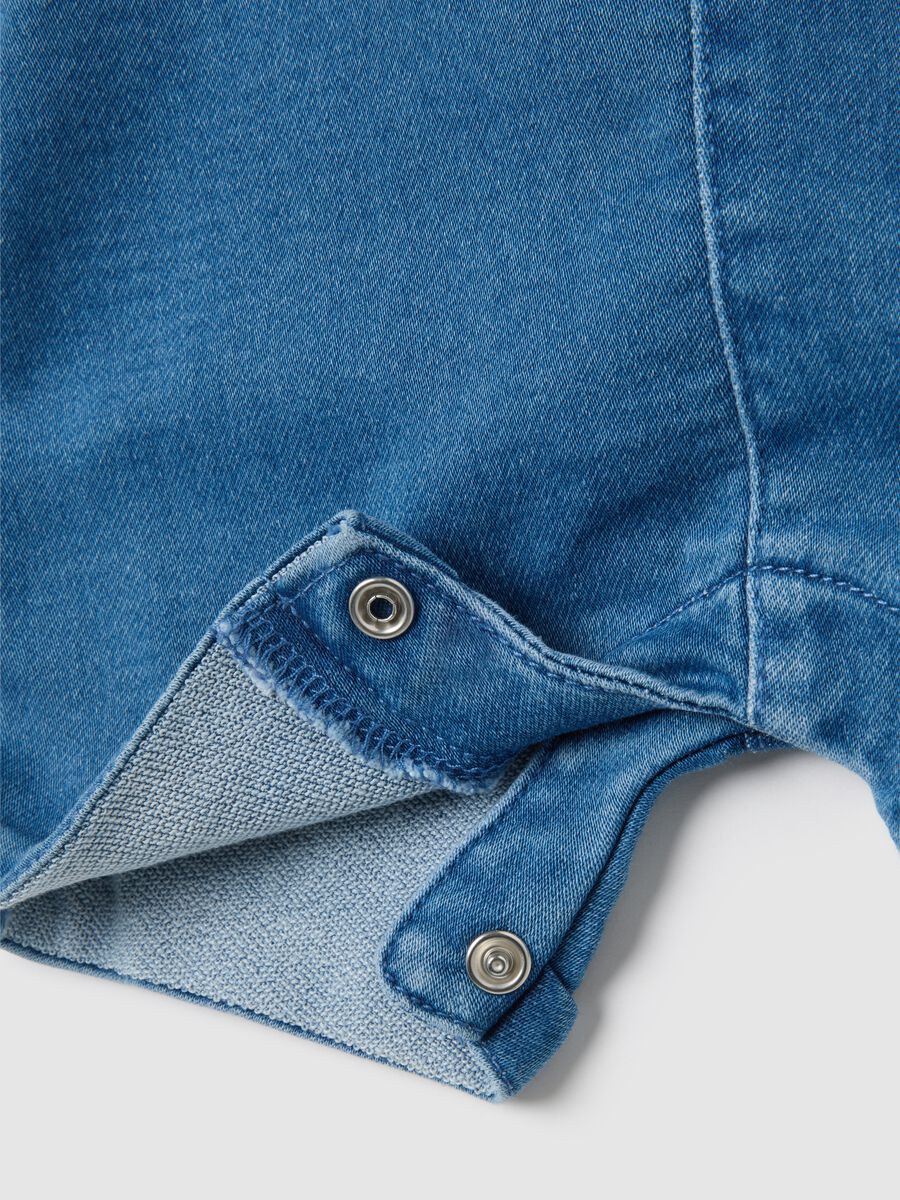 Regular Fit Baby Denim Short Dungarees_3