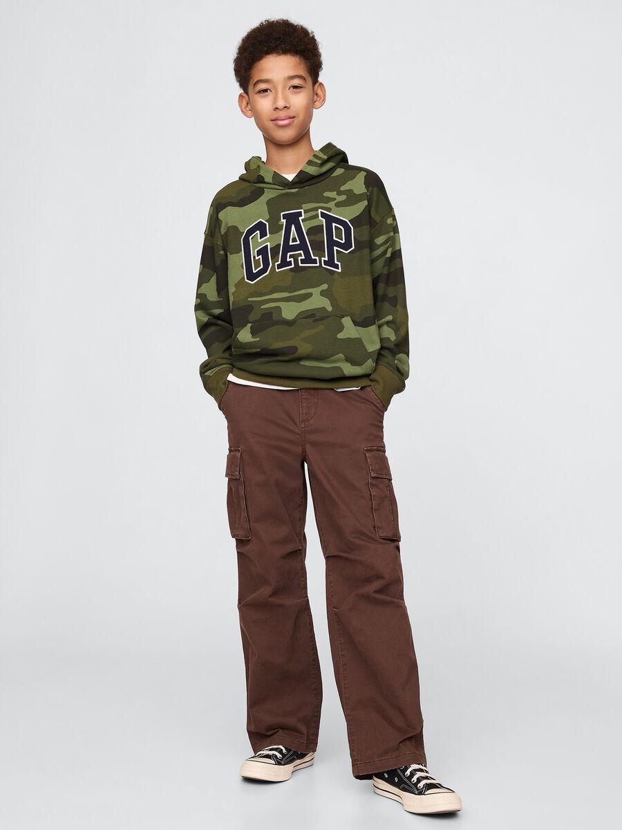 Felpa da bambino in misto cotone multicolor camouflage_1