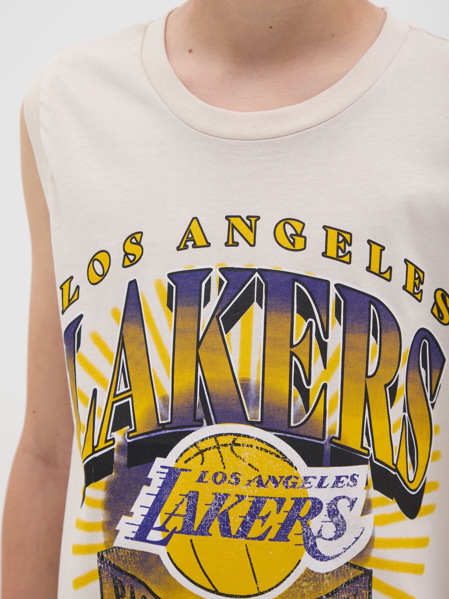 White NBA Los Angeles Lakers Cotton Vest_2