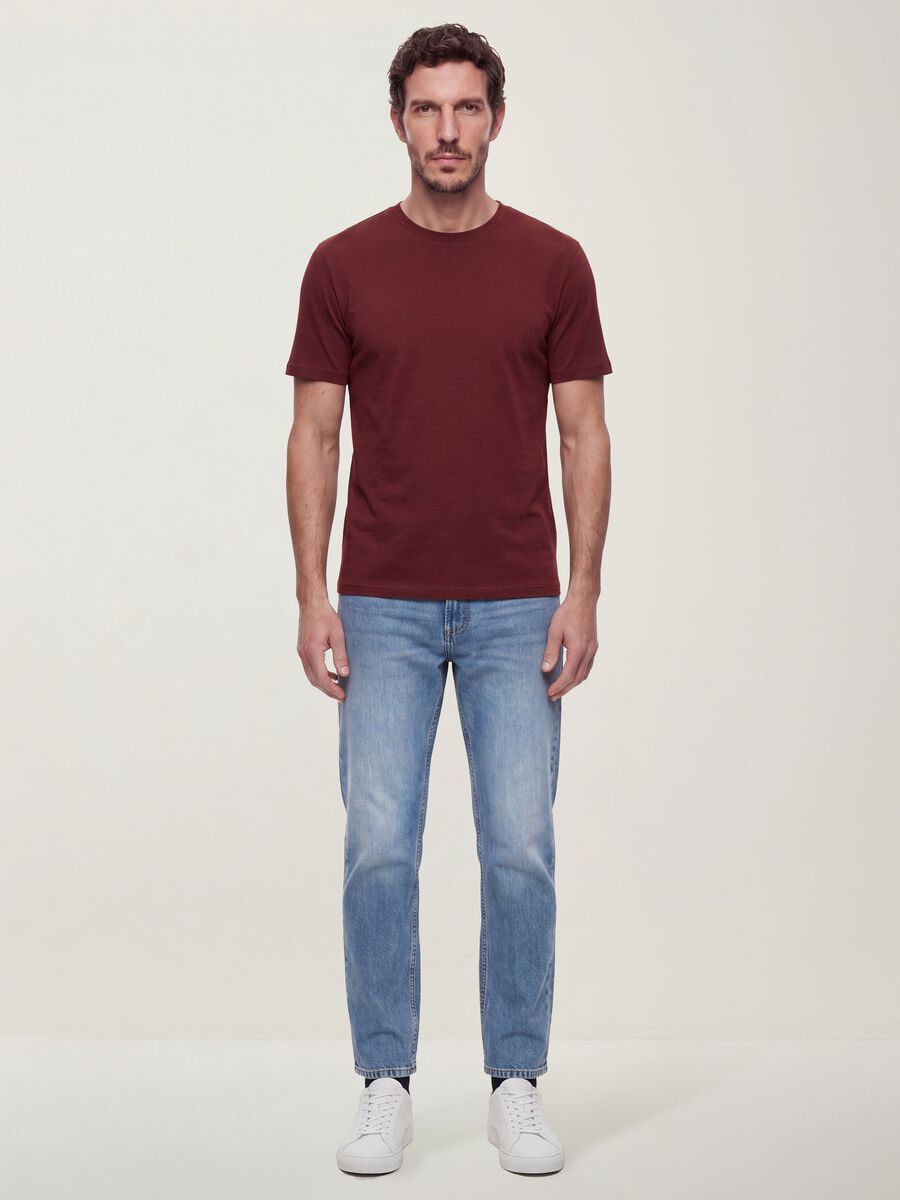 Red pure cotton relaxed-fit short-sleeve T-shirt_1