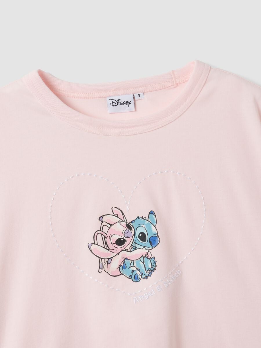 Pink pure cotton Lilo & Stitch print T-shirt, regular fit_5