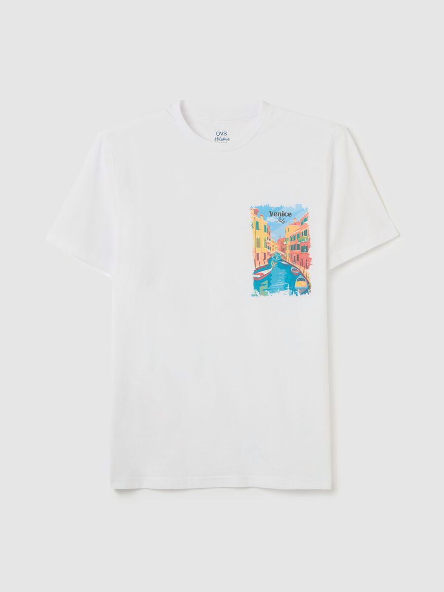 Cotton T-shirt with "Venice Italy" print_4