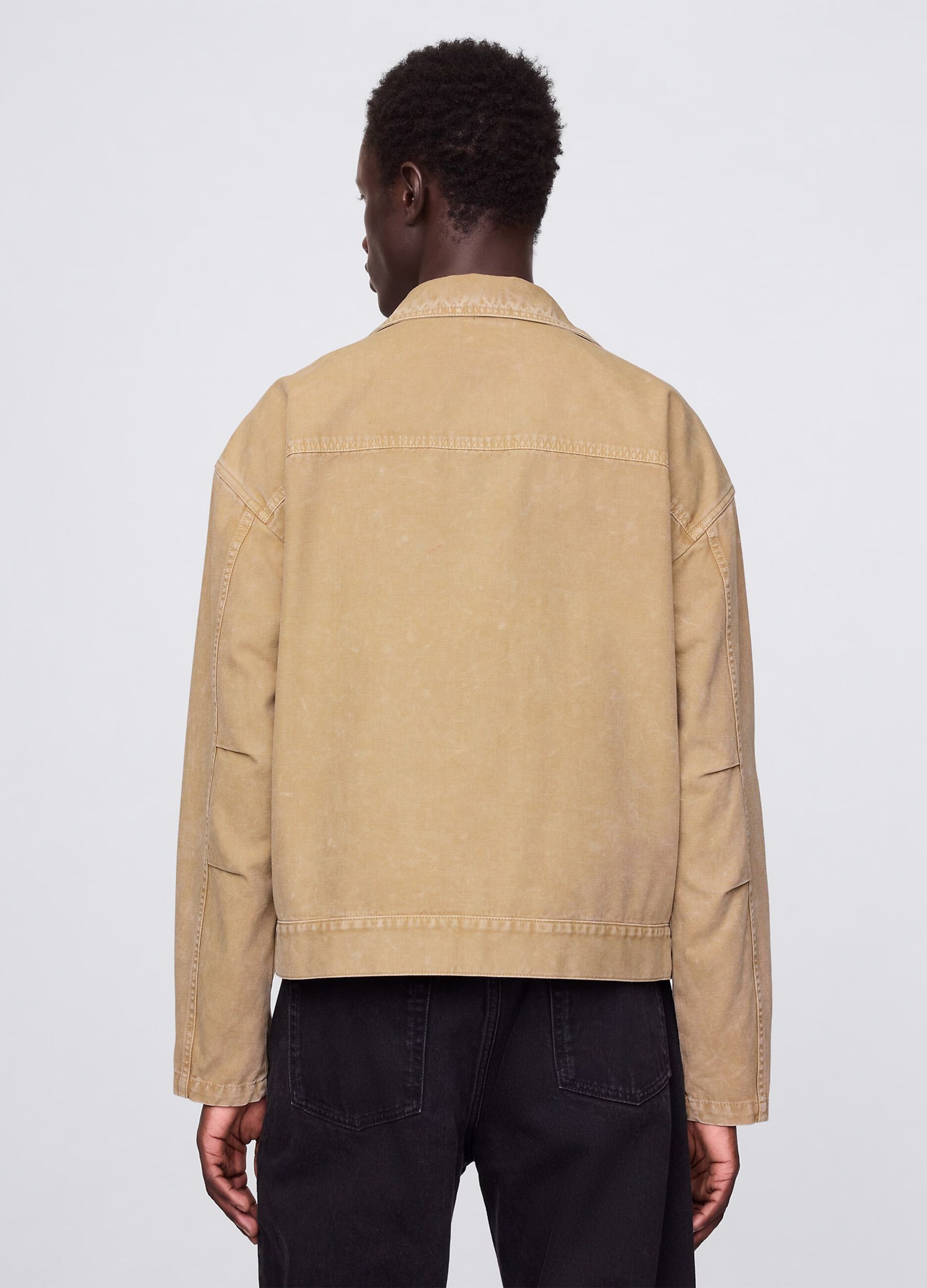 Beige lightweight jacket in 100% cotton