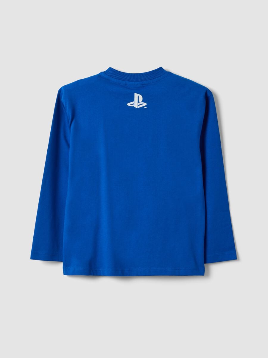 T-shirt blu in puro cotone con stampa Astro Bot relaxed fit_1
