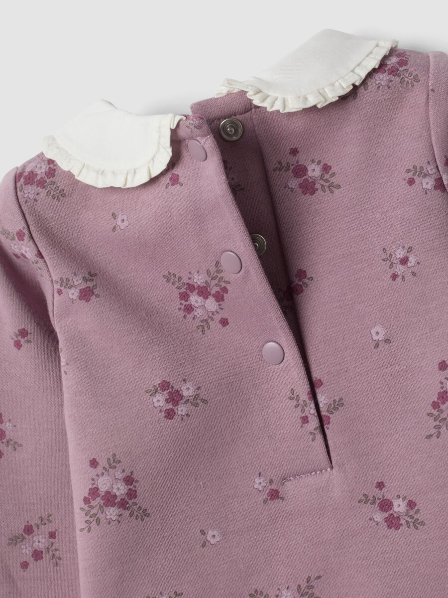 Purple organic cotton bodysuit with collar_3