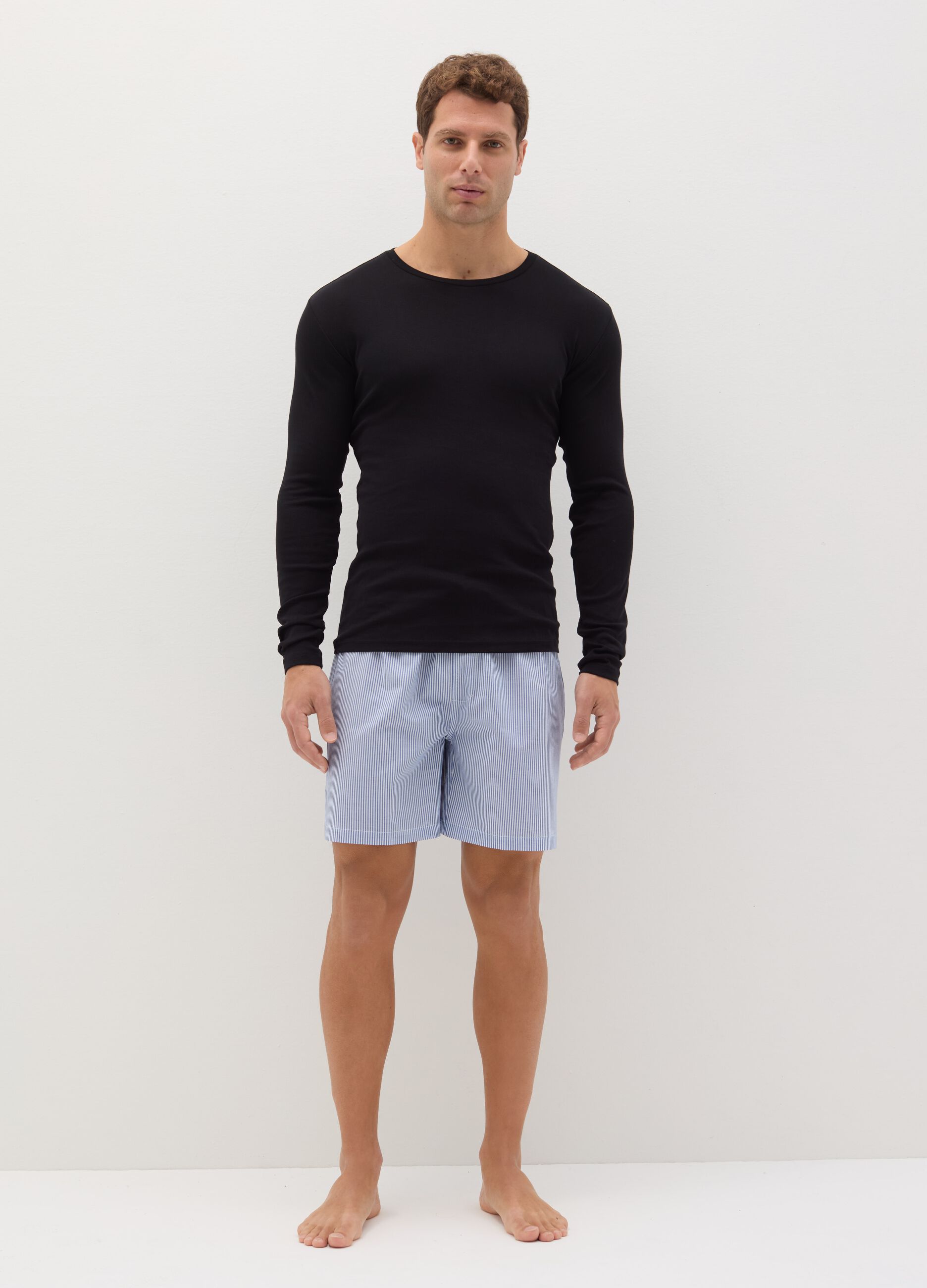 Long-sleeved undershirt in organic cotton