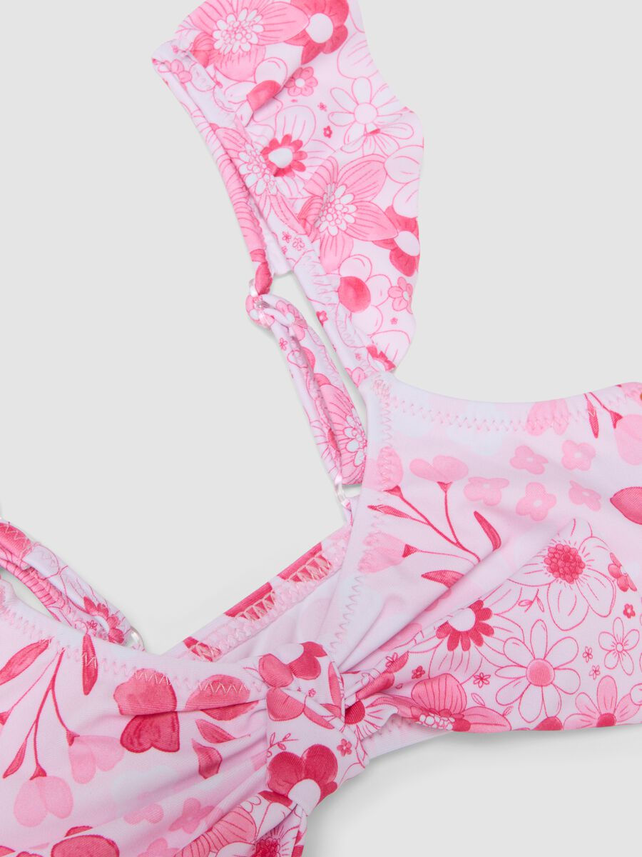 Bikini rosa in tessuto elasticizzato con stampa floreale_2