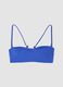 Blue bandeau bikini top in stretch fabric_0